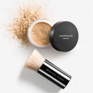 bareMinerals Original Powder and Beautiful Finish Brush Set: Color - Med. Beige